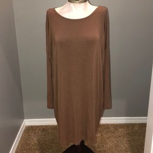 Cherish Chocolate Brown Long Sleeve Tunic Top